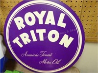 NOS Royal Triton Motor Oil sign - 2 sided