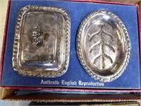 Miniature silver plate serving set - MIB