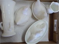 Milk glass candy dishes & vases - some Westmorelan