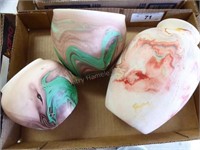3 pottery vases: Nemadji & Mount Rushmore