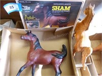 2 Brenda Breyer horses: Sham (MIB) & wood grain