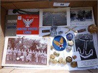 Military photos, metals, & paper