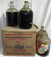 Lot of 4 1 Gallon Pepsi and Sun Crest Syrup Jars