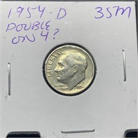 1954-D ROOSEVELT SILVER DIME POSSIBLE DOUBLING 4