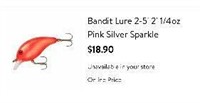 3QTY/ Bandit Lure 2-5' 2' 1/4oz Pink Silver