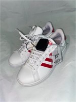 $65 ADIDAS GRAND COURT WHITE AND RED SIZE 7M