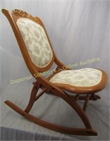 Antique Wooden Folding Rocking Chair