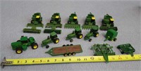 1/64- JD 5-Combines, 4- Tractors, 4- Implements