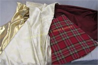 4 Round 72" Tablecloths In Gold & Burgundy