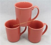 3 Corning mugs Coral colour