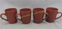 4 Paderno Coffee Mugs - brick colour