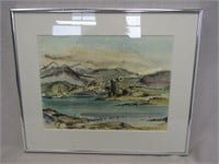 Eilean Donan Castle, Scotland Watercolour -signed