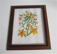 Daffodil Needlework -framed