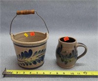 Stoneware Bucket 2-Qt. & Mug