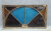 Antique Stained Glass Window 52" x 27"