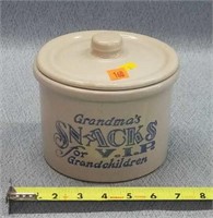 Stoneware Grandmas Snack for VIP Grandchildren Jar