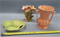 3- McCoy Pieces- pink vase has tiny chip