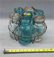 7- Jars in Wire Carrier