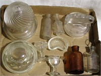 Lot of Glass Stoppers and Advertising Bottles