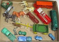 Lot of Metal and Plastic Cars, Trucks and Wagons
