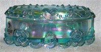 Fenton Glass Lidded Trinket Box with Sticker