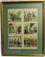 19th Century Hand Colored French Lithograph Print