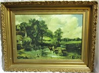 Country Scene Oil Painting Decorative Gilded Frame