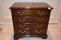 CAMPAIGN CHEST 2/ BRASS HANDLES 4 DRAWER MAHOGANY