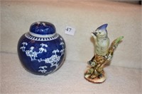 BLUE GINGER JAR, BLUE JAY BIRD