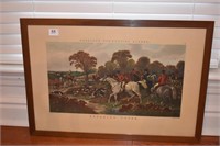 HUNT SCENE "BREAKING COVER" BROWN FRAME 27 1/2" W