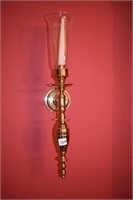 PAIR OF BRASS WALL SCONCES 24" H