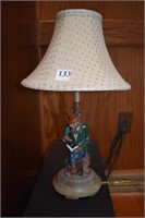 RESIN FOX LAMP 18" H