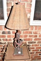 MONKEY LAMP MODERN W/ WOVEN SHADE