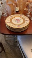 7 GOLD GILTED PORCELAIN DINNER