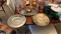 LOT OF SILVERPLATE SERVING DISHES