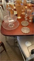 TWO TIERED GLASS CANDY DISH AND