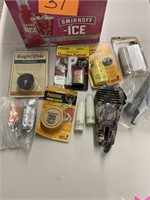 BOX OF BUCK LURE & MISC.