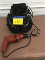 CLOTH TOOL BAG- ELECTRIC DRILL- MISC.