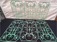 11 - LOT OF 6 GREEN METAL WALL DECOR 22 X 13.5