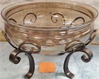 11 - PIER 1 GLASS BOWL ON METAL STAND ($129.95)