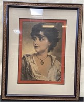 11 - FRAMED WALL ART OF A LADY 26 X 20.5