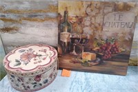 389 - BEAUTIFUL HAT BOX & LE CHATEAU ART