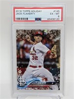 2018 Topps Holiday Jack Flaherty PSA EX-MT 6 RC