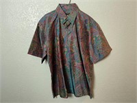 vintage Thai silk 100% dress shirt