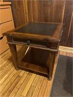 Leather top end table and coffee table