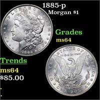 1885-p Morgan $1 Grades Choice Unc