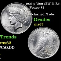 1923-p Vam 1BW I3 R5 Peace $1 Grades Select Unc