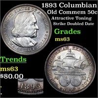 1893 Columbian Old Commem 50c Grades Select Unc