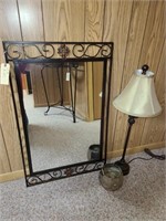Mirror, Table Lamp & Candle Holder