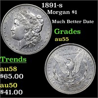 1891-s Morgan $1 Grades Choice AU